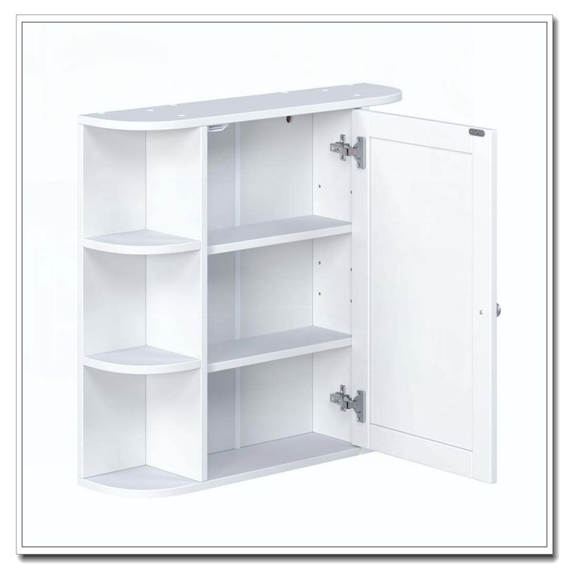 Bathroom Storage Cabinet, White-Wall Storage