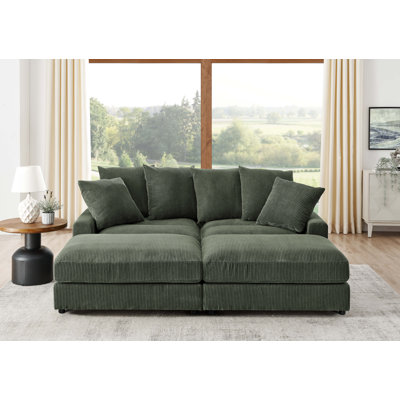 Arzuaga 89" Wide Reversible Modular Corner Sectional with Ottoman