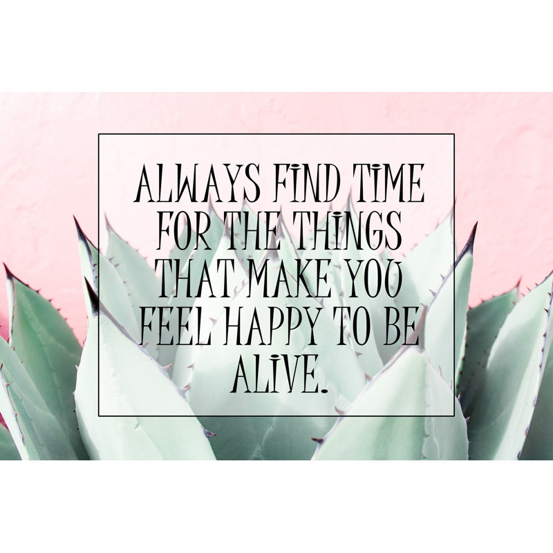 Reproduction d’art textuel sur toile tendue « always find Time » par Marmont Hill, H 8 po x l 12 po x P 1,5 po