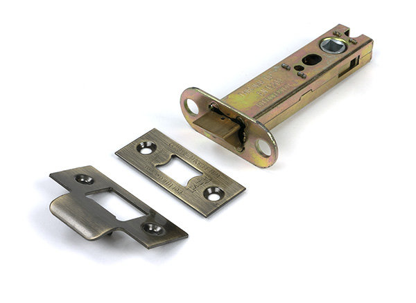 Polished Chrome 4" Heavy Duty Latch, Aged Brass