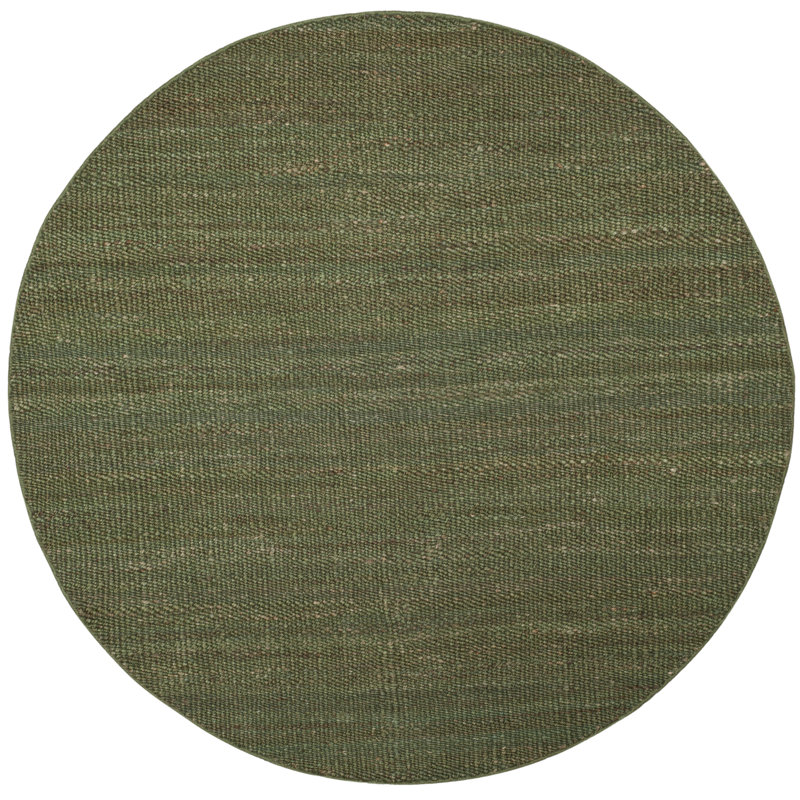Fitzwater Handwoven Natural Jute Striped Area Rug, Rond 8 pi