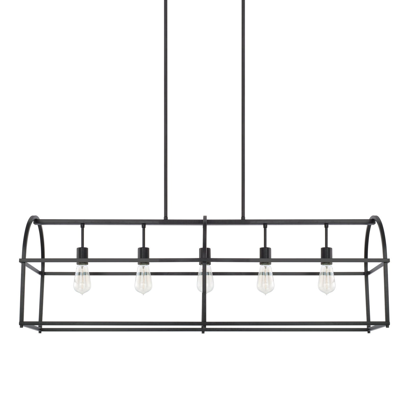 5 Light Dimmable Pendant, Matte Black
