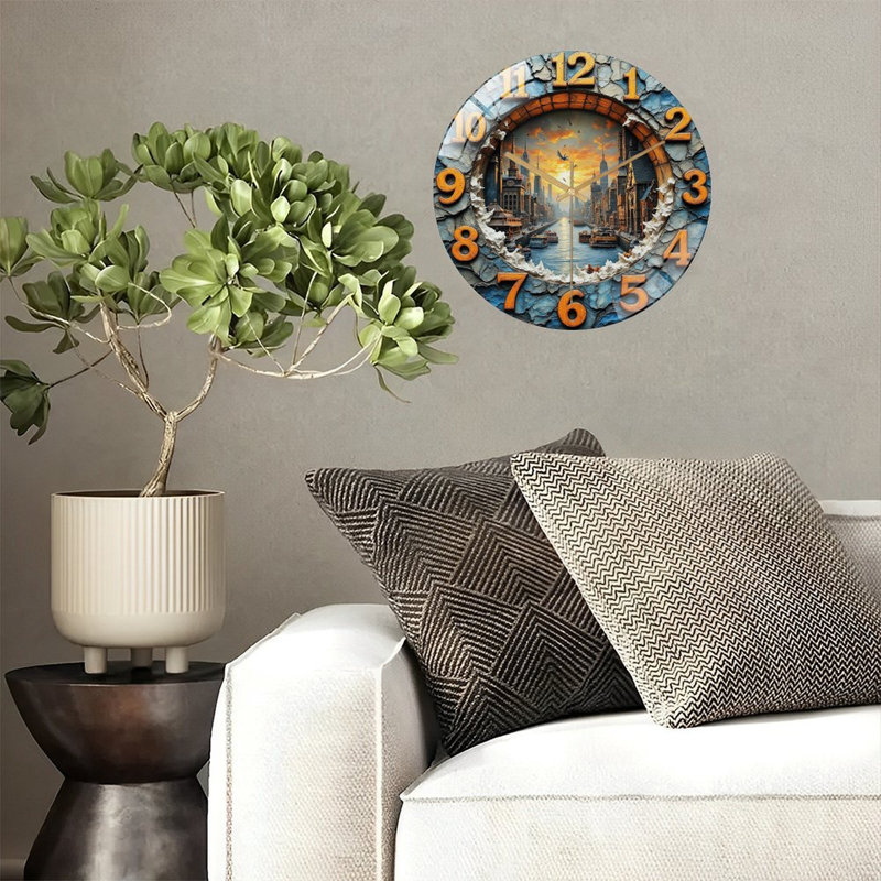 Horloge murale en verre 12 po