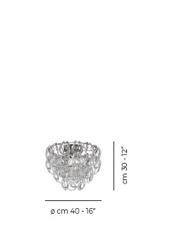 Giogali Ceiling Lamp 40 Black Matt Bronze 1 E26 Ul 1, Glossy Chrome, Crystal Transparent
