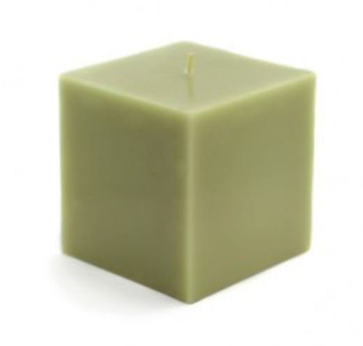 Sage Green Square Dripless Pillar Candle Set
