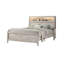 Lit très grand pratique et contemporain avec tablettes de tête de lit et éclairage, idéal pour une chambre à coucher relaxante et organisée-1055595147