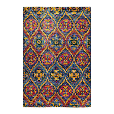 Contemporary One-of-a-Kind 4' 0" X 6' 0" Hand Knotted Area Rug