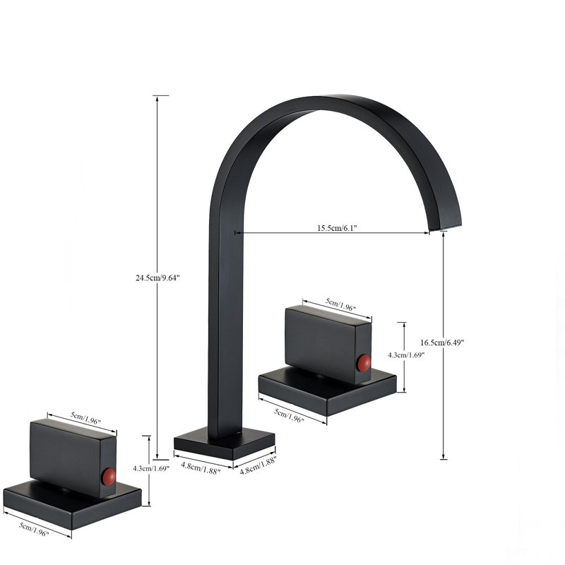 Robinet de salle de bain à large entraxe