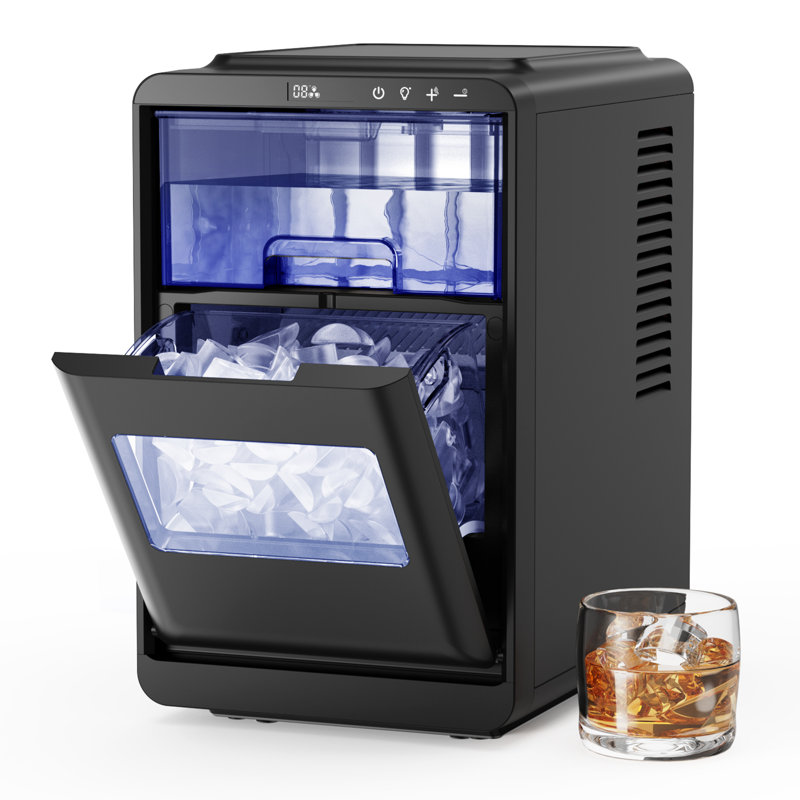 Northair Countertop Crescent Ice Maker, 30lbs/24h Portable Ice Machine With Self-cleaning & Timer, 12min Fast Ice Making, Transparent Crescent Ice For Home, Kitchen, Bar, Parties