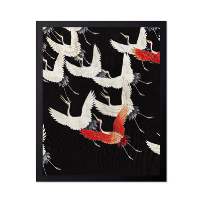 Furisode avec une myriade de grues volantes