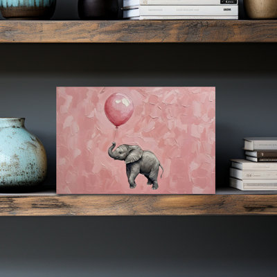 Baby Elephant Abstract Bird Cherry Peony Flower Forest Wall Art