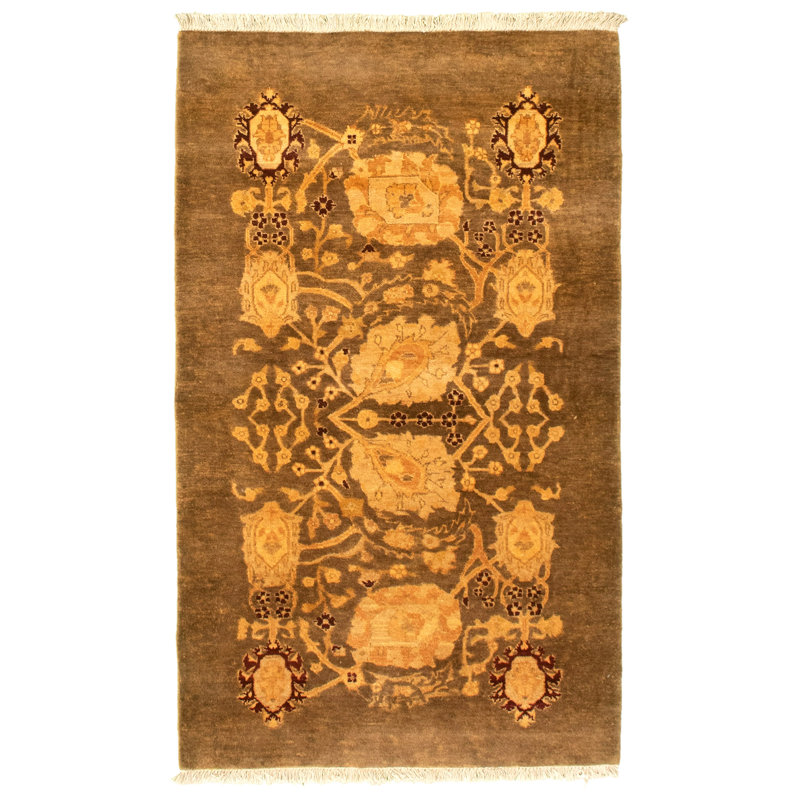 One-of-a-Kind 3' X 5' New Age Wool Area Rug in Brown
