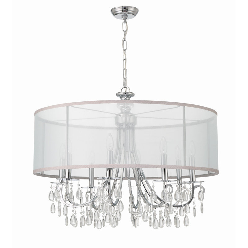 Walser 8 - Light Dimmable Drum Chandelier, Polished Chrome