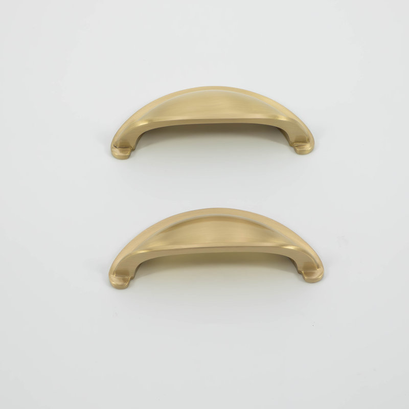 Rounded Half Moon Cabinet Cup Pull, Gold