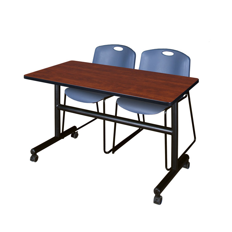Kobe Flip-Top Training Nesting Table, 2 Zeng Stack Chairs