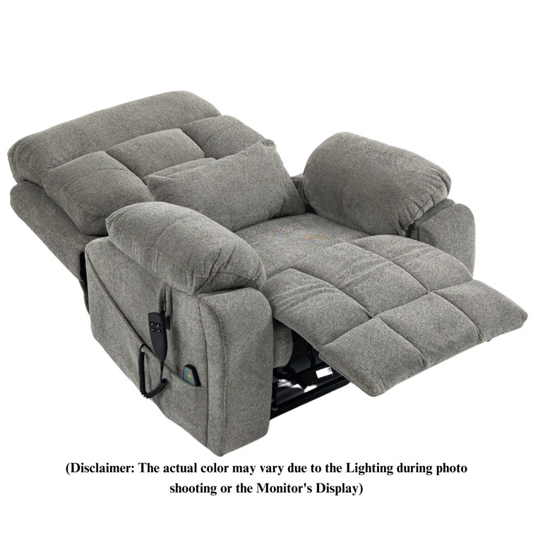 Stoehrs Dual Motor Big Man Recliner Chair Lay Flat in 71.5 Length & 26 Wide Seat, Extra Wide Power Lift Chair 400 lbs Latitude Run Body Fabric: Dar