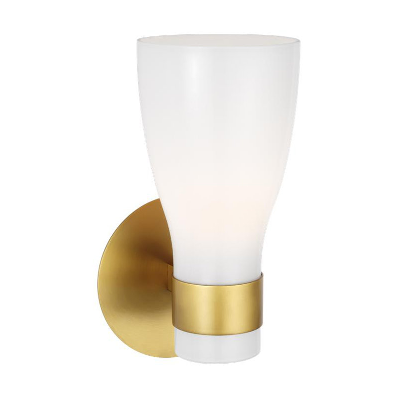 Moritz Vanity Light, White, Burnished Brass, 2