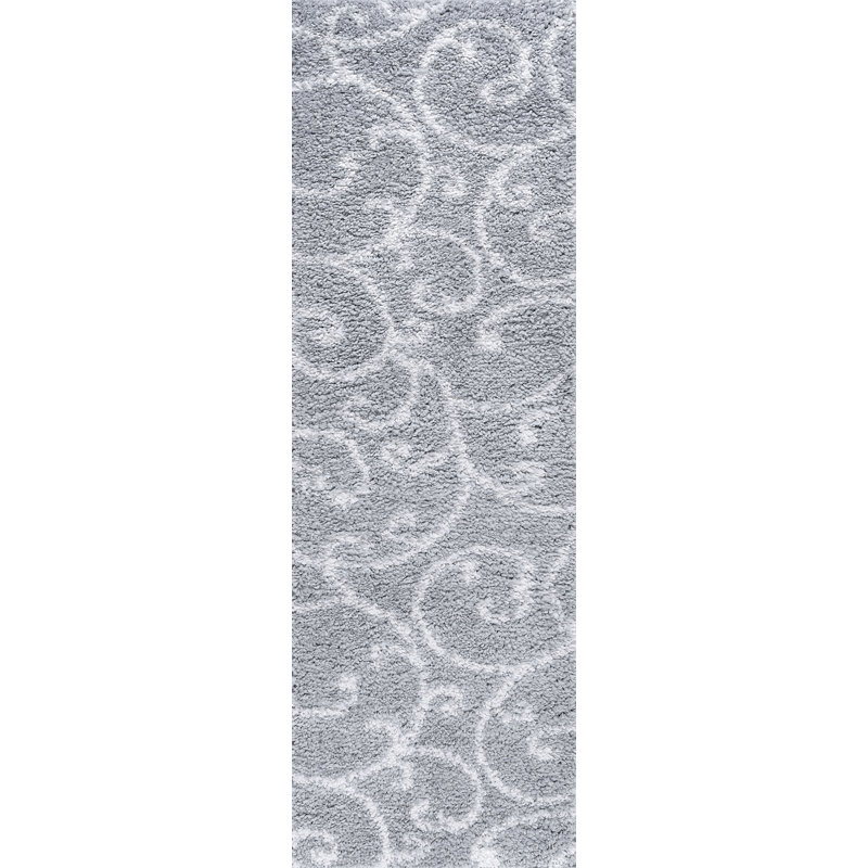 Tapis argenté Charo, Tapis de couloir 2 pi 3 po x 7 pi 3 po