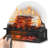  Electric fireplace log heater with remote control, realistic ember bed, adjustable brightness, temperature, speed, and sound effects.