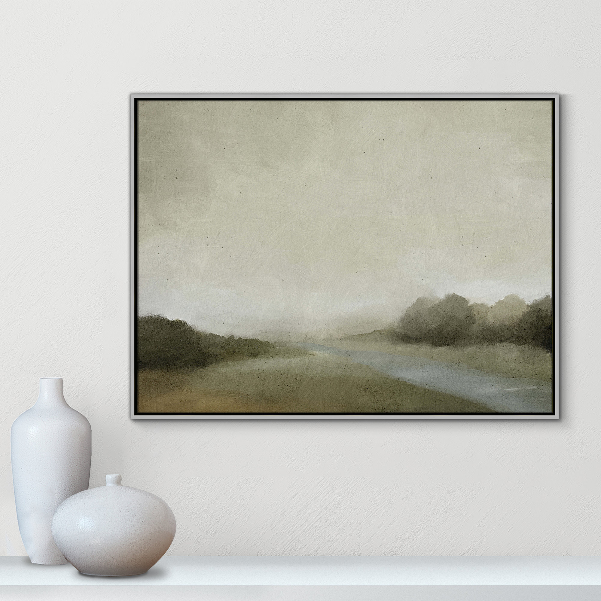 Lovers Creek, Silver, 31.5" H x 41.5" W