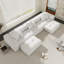 Canapé modulaire en tissu de lin avec repose-pieds Kay Crumley-434749558-434642242
