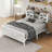 Metal Platform Bed with Bookcase Headboard and LED Lights-994892045-994892040