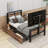 Selia Twin Size Metal Platform Bed with Two Storage Drawers and Rotatable TV Stand-1996516077