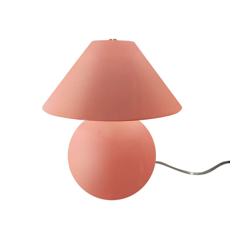 Caroldine Ceramic Table Lamp, Gloss Blush, 16.75" H x 15" W x 15" D