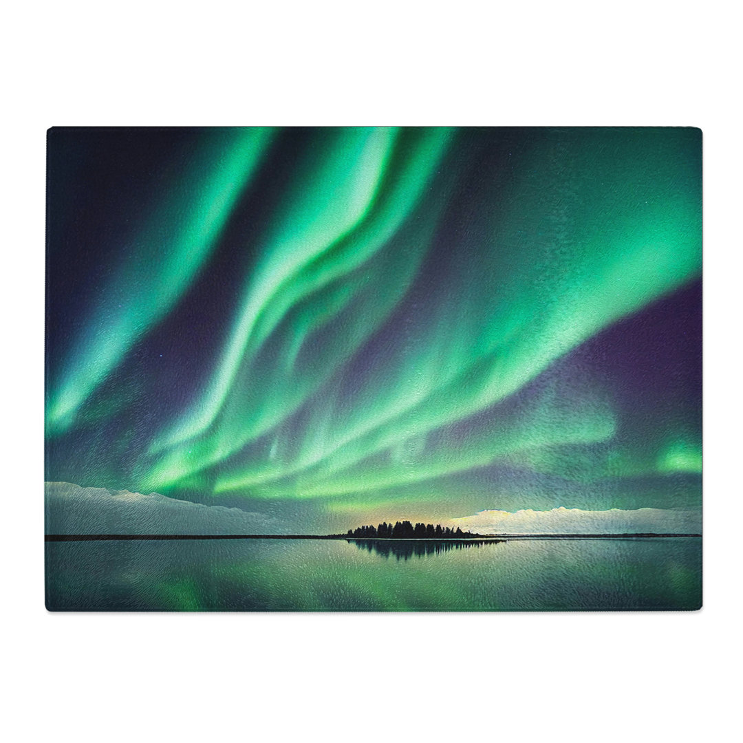 Special Aurora Borealis  Glass Chopping Board