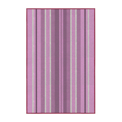 Tapis rose à rayures Antoun