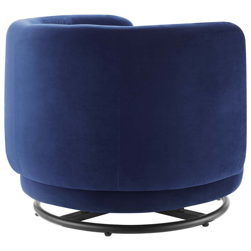 Performance Velvet Performance Velvet Swivel Chair In Black Grey, Navy