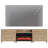 TV Stand With 36" Electric Fireplace For Tvs Up To 100'', Home Entertainment Center With 6 Drawers For 75/80/85/90 Inch TV, Oak