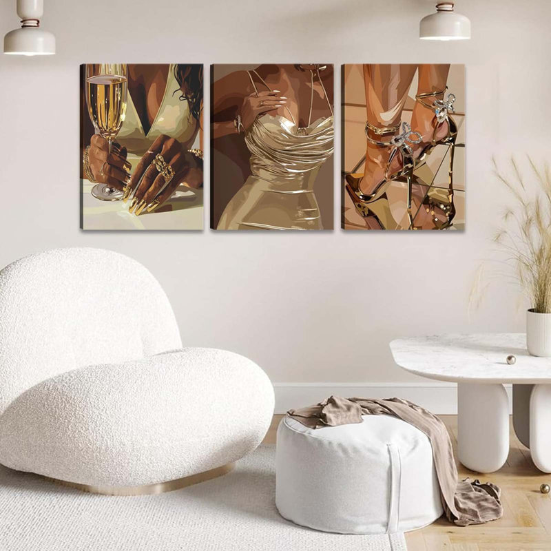 3 Piece Wrapped Canvas Print, 60cm H x 40cm W