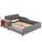 Full Size Upholstered Grounded Bed, Mother & Child Bed With Bedside Desk-1765574903