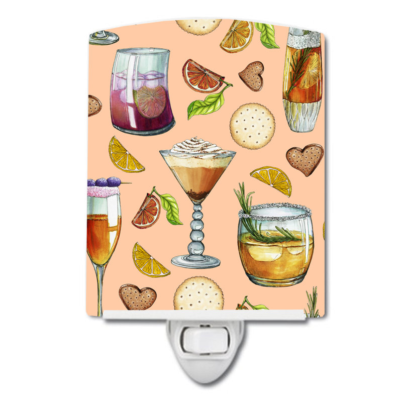 Éclairage de nuit en céramique boissons et cocktails, Pêche