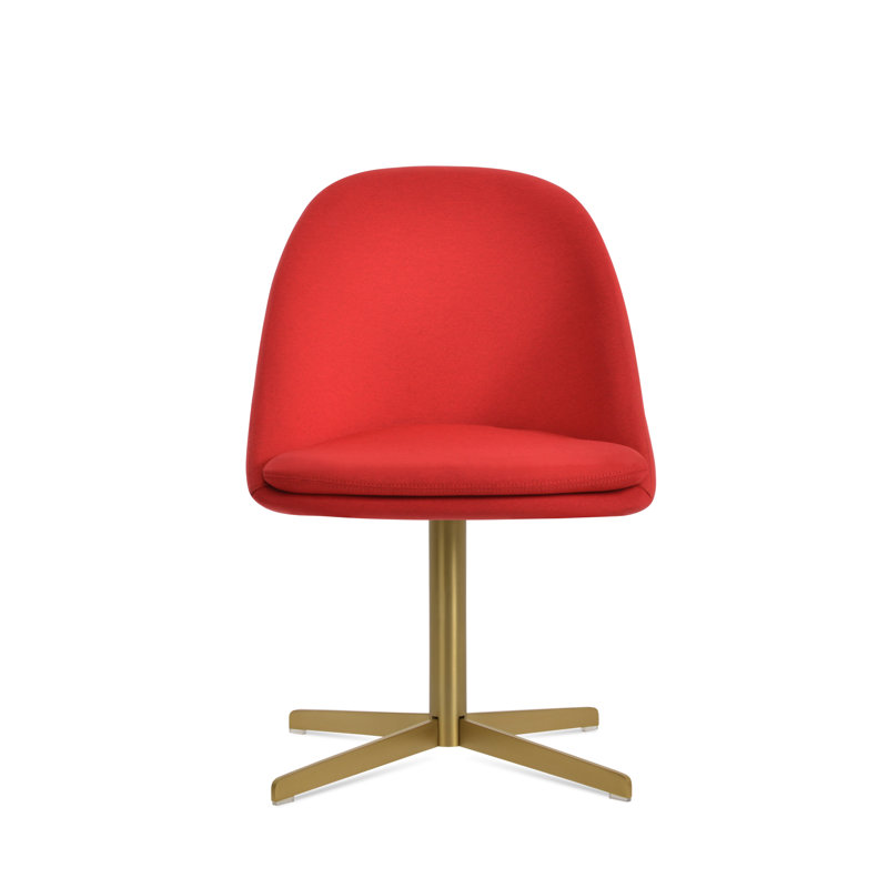 Avanos 4 Star Swivel Side Chair, Era Red, Brass