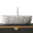 Bathroom Sink 19 Inch Oval Vessel Sink with Volakas Marble Look, Modern Countertop Bowl Sink for Vanity, White
