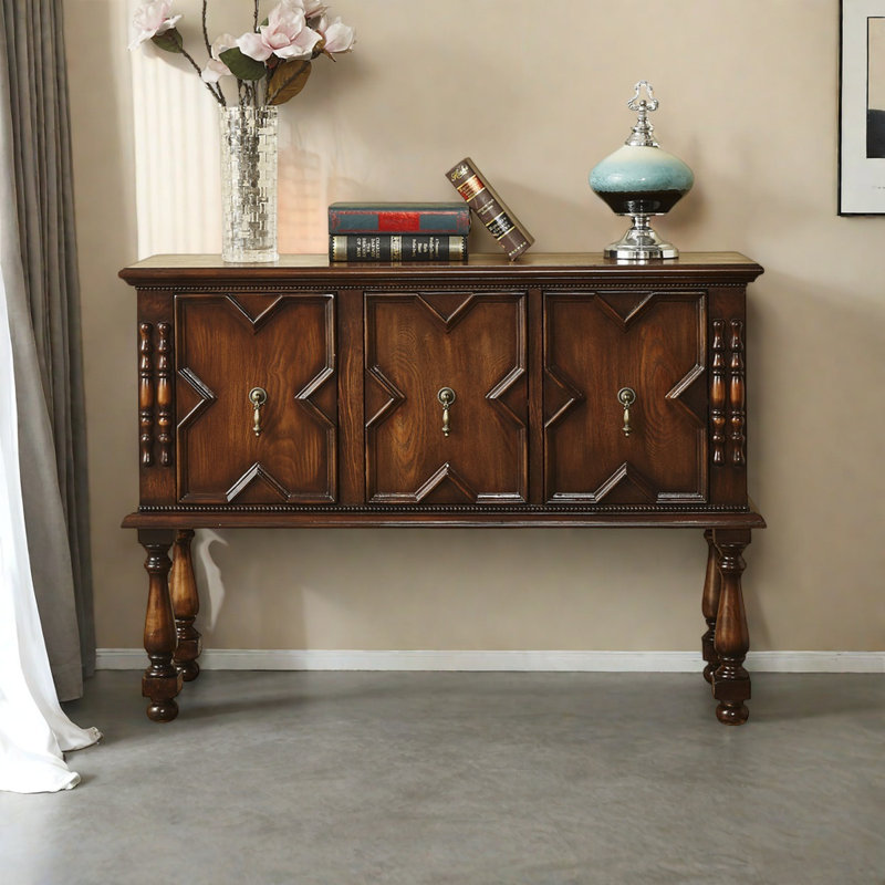 Retro Handcrafted Solid Wood Sideboard