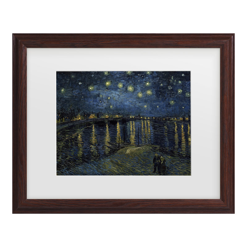 Art encadré «The Starry Night II» par Vincent Van Gogh, H 18,75 po x l 22,75 po x P 0,75 po, Brun