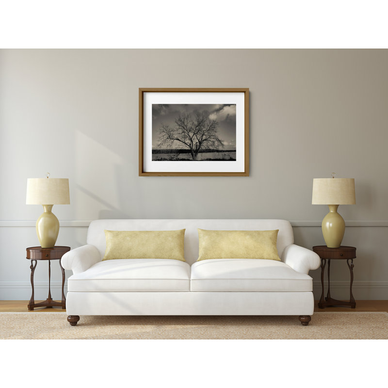 Baum Im Winter Print by Joseph Regan, 22" H x 26" W x 0.75" D, Walnut