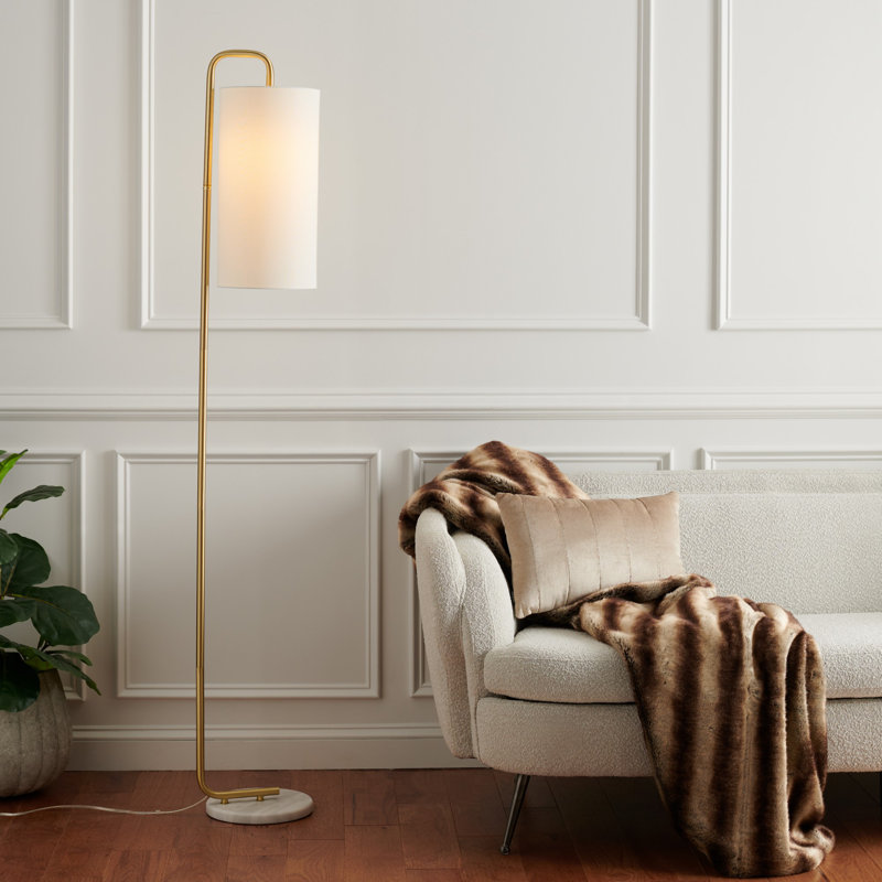 64'' Gold/White Arched Floor Lamp