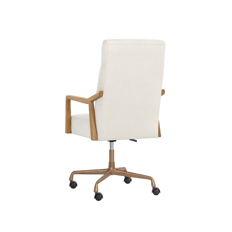 Collin Swivel Office Chair, Heather Ivory Tweed