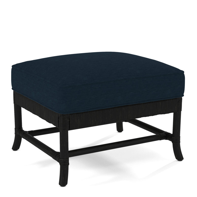 Lafayette Ottoman, Black, Blue and Cream Stripe; 0201-64