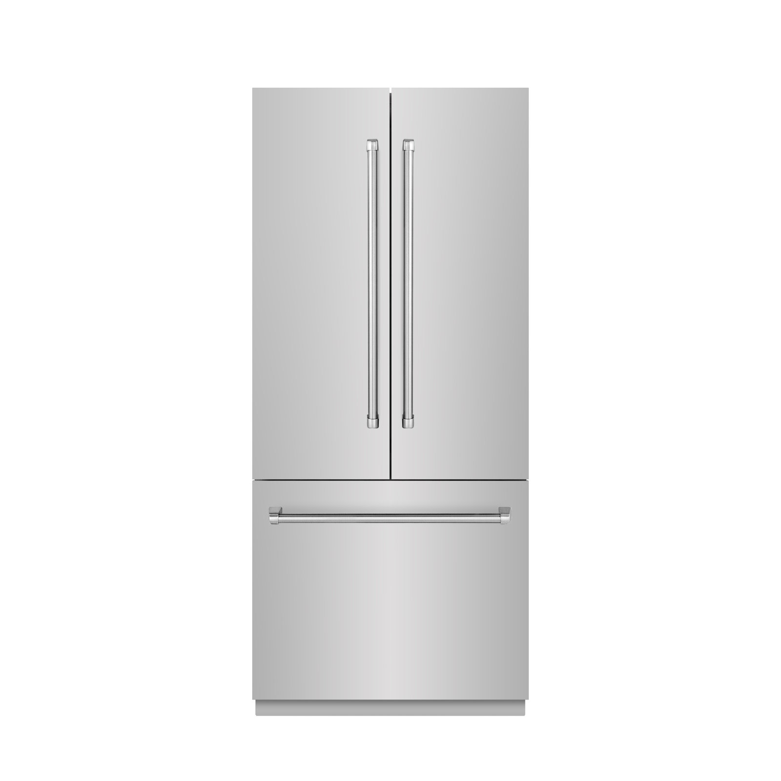 ZLINE 36 in. 19.6 cu. ft. French Door Built-In Bottom Freezer Refrigerator with Water Dispenser and Ice Maker in with Graphite Gray Interior | Fridge.com