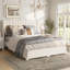 Structure de lit double tapissier à oreilles pleine grandeur avec 2 tiroirs de rangement Aucun sommier requis Lit de détente confortable pour chambre à coucher, facile à assembler, beige-108904231-108904226