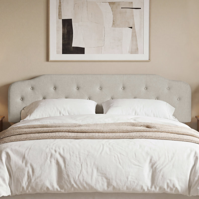 Tête de lit tapissier, California King, Beige, Linen