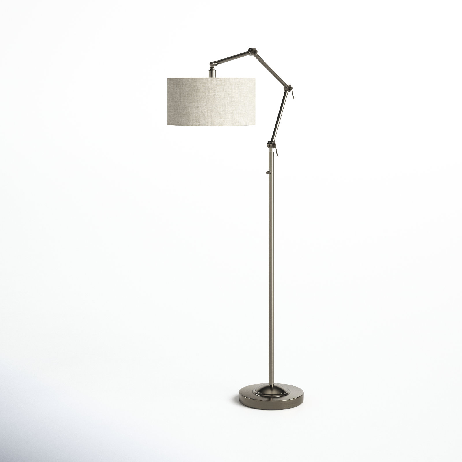 77'' Dimmable Swing Arm Floor Lamp, Brass