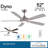 52" Dyno 5 - Blade Standard Ceiling Fan with Remote Control and Light Kit Included-38452127