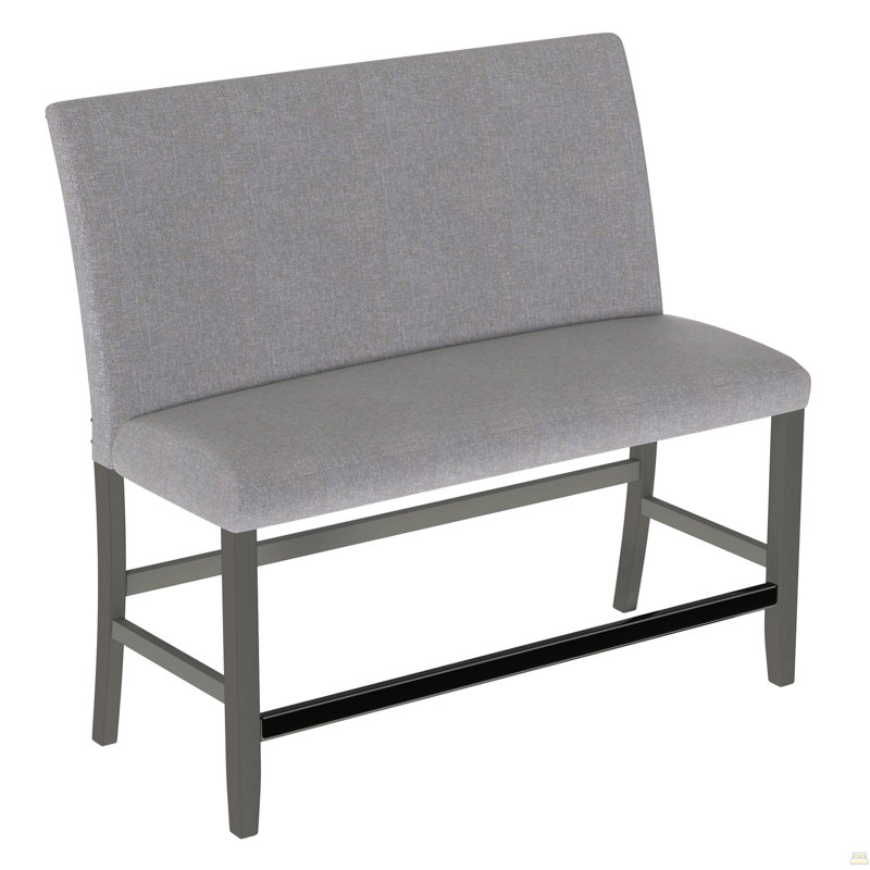 Banc rembourré gris avec dossier
