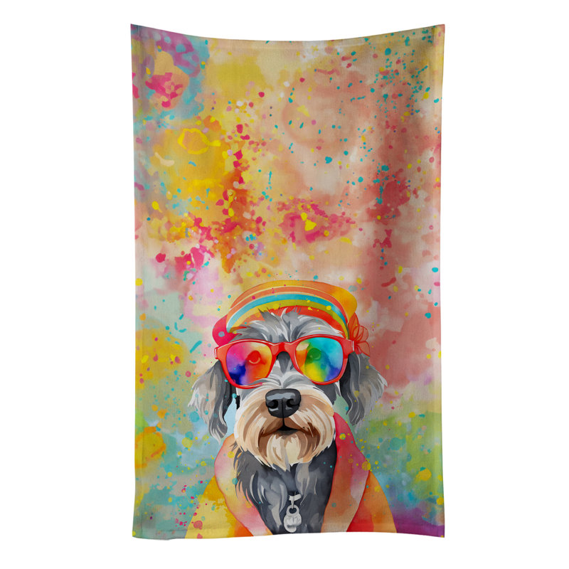 Schnauzer Hippie Dawg Kitchen Towel